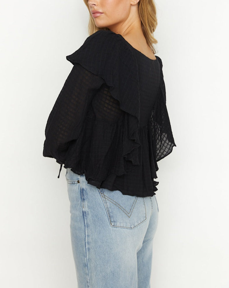 Midnight Long-Sleeve Top Black
