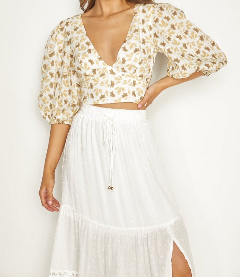 Autumn Breeze Open Back Top Lemon