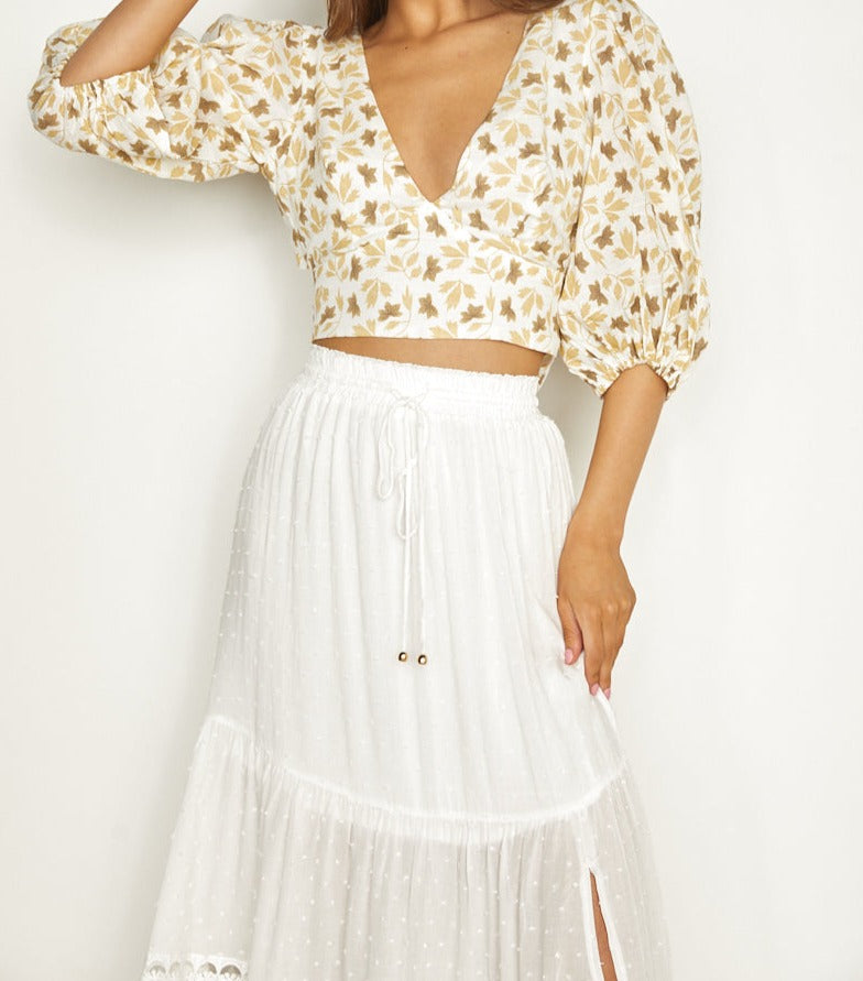 Autumn Breeze Open Back Top Lemon