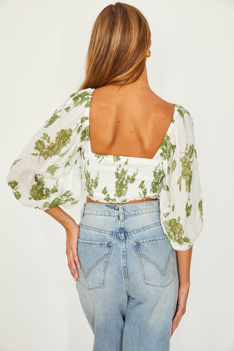 Maple Story Puffed Mid Sleeve Crop Top