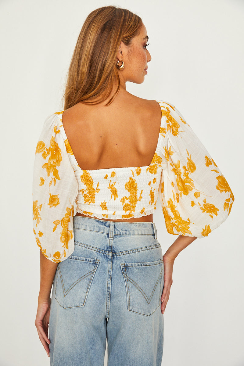 Maple Story Puffed Mid Sleeve Crop Top
